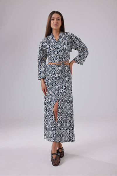 Блуза, юбка T.N.D М442 белый/синий - фото 4