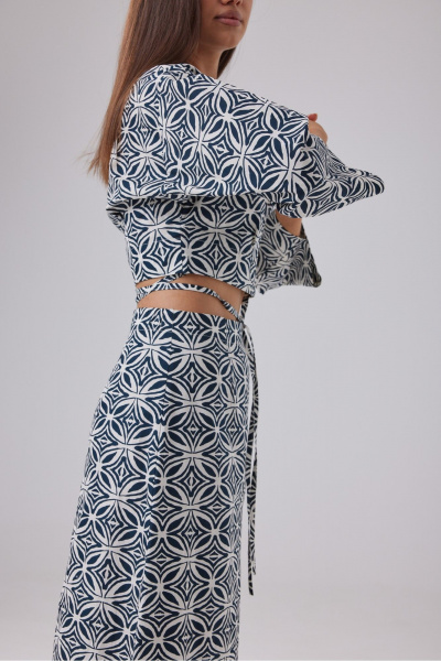 Блуза, юбка T.N.D М442 белый/синий - фото 2