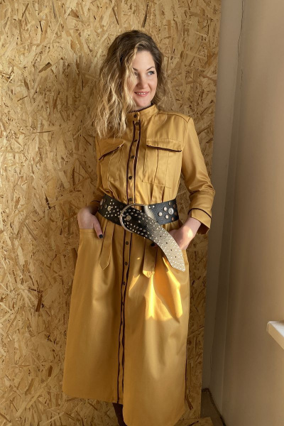 Платье милитари с отделкой из декоративной тесьмы Pavlova 094 - фото 6