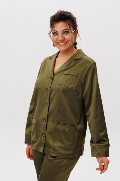 Блуза, брюки Anelli 1619 оливковая_роща - фото 4