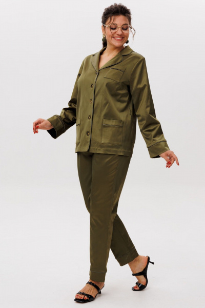 Блуза, брюки Anelli 1619 оливковая_роща - фото 3