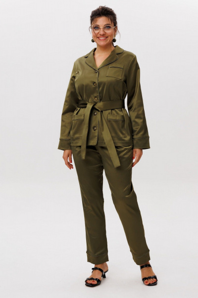 Блуза, брюки Anelli 1619 оливковая_роща - фото 1