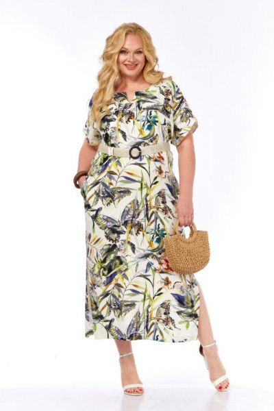 Платье БагираАнТа 1036 бабочки_белый_фон - фото 2