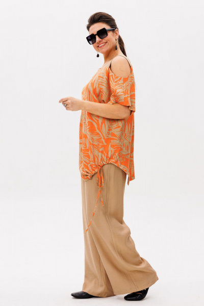 Блуза, брюки Anelli 1537 апельсиновый_капучино - фото 10