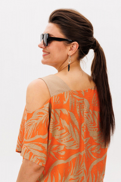 Блуза, брюки Anelli 1537 апельсиновый_капучино - фото 9