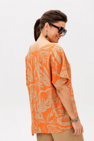 Блуза, брюки Anelli 1537 апельсиновый_капучино - фото 6