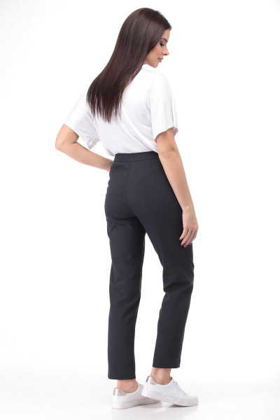 Брюки зауженные с высокой посадкой из джинсовой ткани Angelina & Сompany 478/3 черный - фото 4