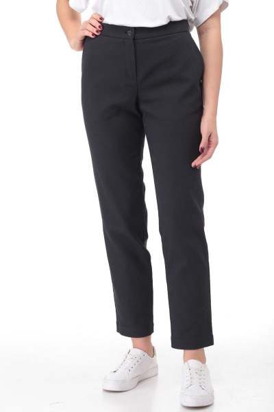 Брюки зауженные с высокой посадкой из джинсовой ткани Angelina & Сompany 478/3 черный - фото 2