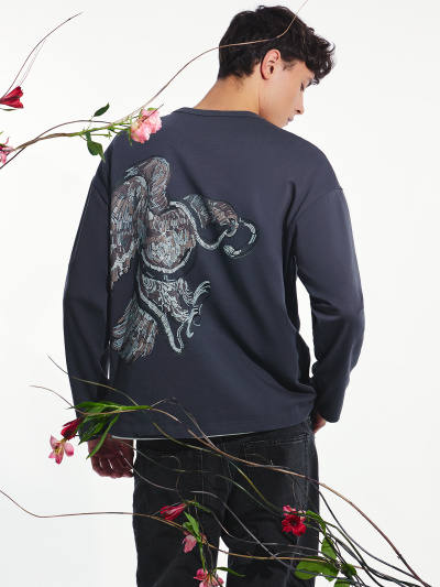 Лонгслив Mark Formelle 121902/24-3965П-0 графит_печать_1_сл_на_пол_2_сл_на_спинке - фото 14