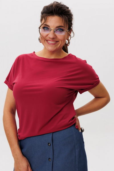 Футболка Anelli 1599 спелая_вишня - фото 5