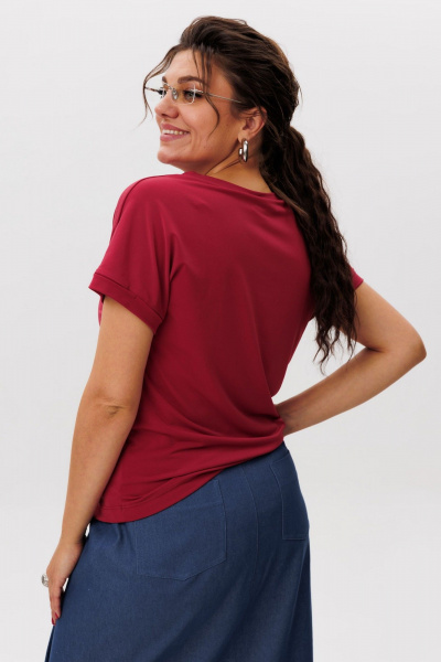 Футболка Anelli 1599 спелая_вишня - фото 4