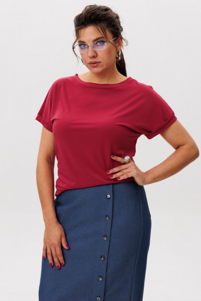 Футболка Anelli 1599 спелая_вишня - фото 1