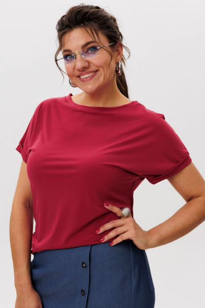 Футболка Anelli 1599 спелая_вишня - фото 2