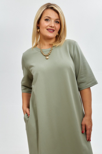Платье OVERYOU М203/1 фисташка - фото 3