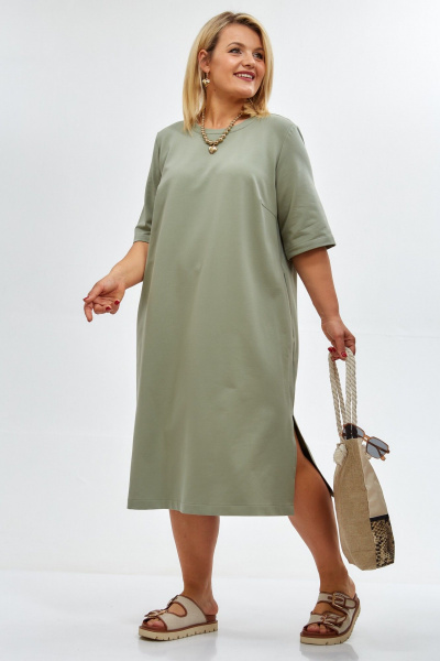 Платье OVERYOU М203/1 фисташка - фото 2