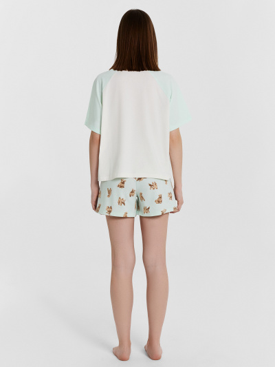 Футболка, шорты Mark Formelle 592535/24-33466ПП-16 св.молочный_собачки_на_св.мяте_3_сл_на_пол - фото 7