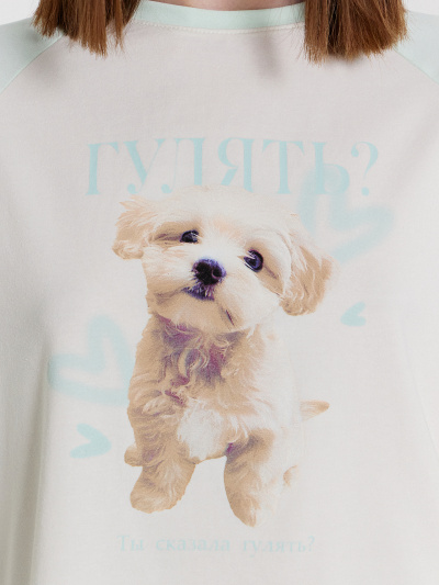 Футболка, шорты Mark Formelle 592535/24-33466ПП-16 св.молочный_собачки_на_св.мяте_3_сл_на_пол - фото 10