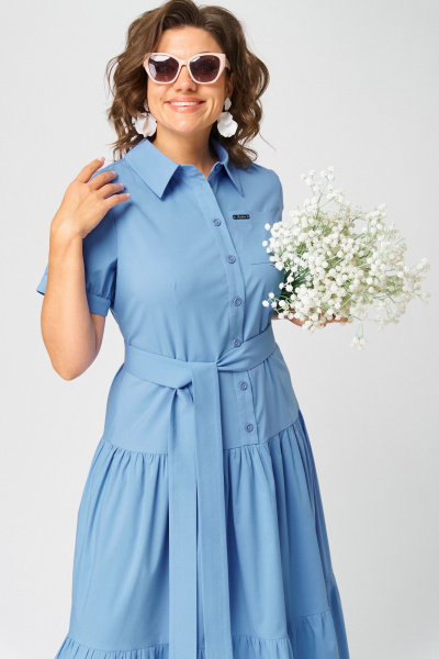 Платье EVA GRANT 7168С голубой - фото 8