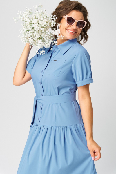 Платье EVA GRANT 7168С голубой - фото 7
