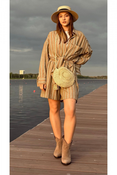 Блуза, шорты ALIN 6003 бежевый - фото 1