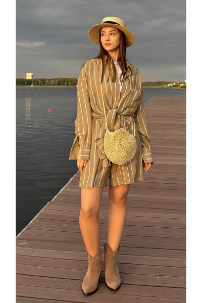 Блуза, шорты ALIN 6003 бежевый - фото 2