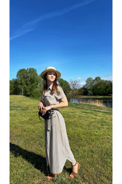 Платье ALIN 3002 бежево-белый - фото 3