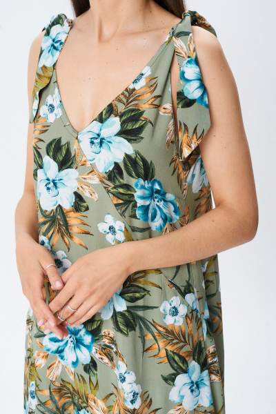 Сарафан Celentano lite 5046 оливково-зеленый/цветочный_принт - фото 6