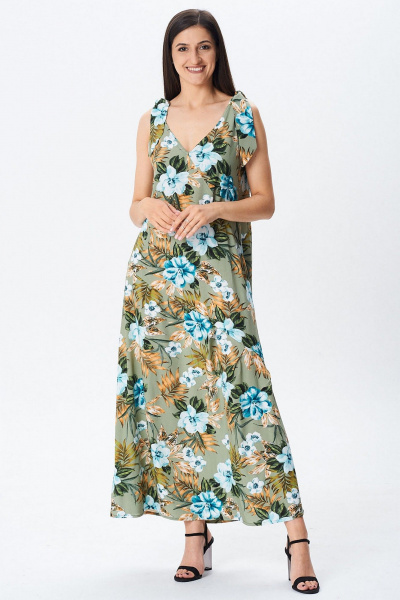 Сарафан Celentano lite 5046 оливково-зеленый/цветочный_принт - фото 2
