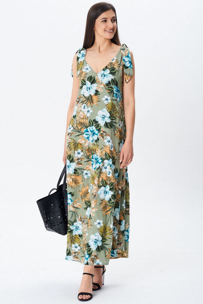 Сарафан Celentano lite 5046 оливково-зеленый/цветочный_принт - фото 3