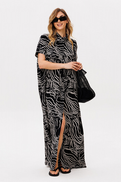 Платье EOLA 2859 черный_принт - фото 5