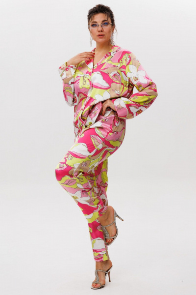 Блуза, брюки Anelli 1619 малиновый_зефир - фото 8