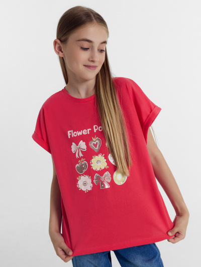 Футболка Mark Formelle 117904/24-27424П-0 ягодный_печать_3_сл_на_пол_(фольга) - фото 18