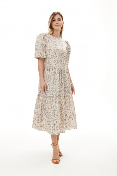 Платье NiV NiV fashion 412 светло-бежевый - фото 3