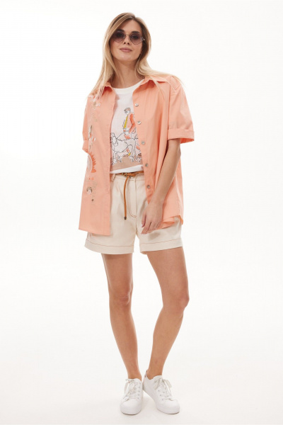 Рубашка NiV NiV fashion 416 персиковый - фото 9