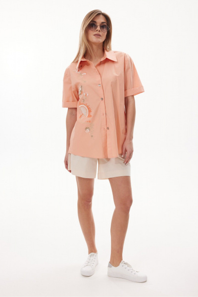 Рубашка NiV NiV fashion 416 персиковый - фото 7