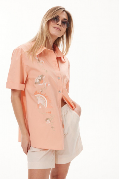 Рубашка NiV NiV fashion 416 персиковый - фото 2