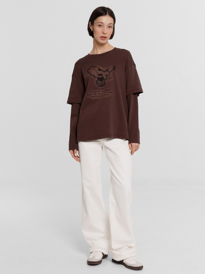 Джемпер Mark Formelle 122988/24-29640П-0 шоколадное_мартини_печать_1_сл_на_пол - фото 20