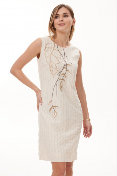 Платье NiV NiV fashion 429 светло-бежевый - фото 5