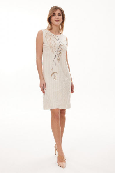 Платье NiV NiV fashion 429 светло-бежевый - фото 2