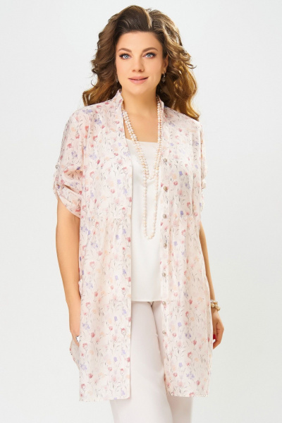 Туника Fita 20426 кремово-розовый - фото 8