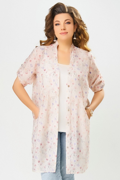 Туника Fita 20426 кремово-розовый - фото 7
