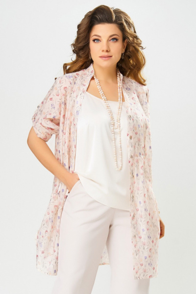 Туника Fita 20426 кремово-розовый - фото 6