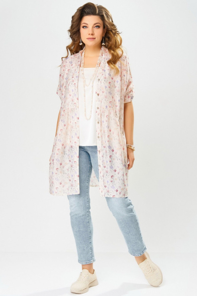 Туника Fita 20426 кремово-розовый - фото 3