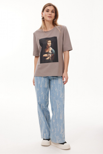 Футболка NiV NiV fashion 466 капучино - фото 3