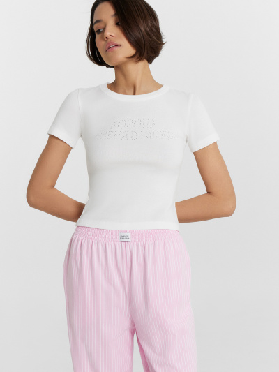 Брюки, футболка Mark Formelle 592588/24-33320ПП-0 белый_бело_розовая_полоска_1сл_аппликация_из_страз - фото 23