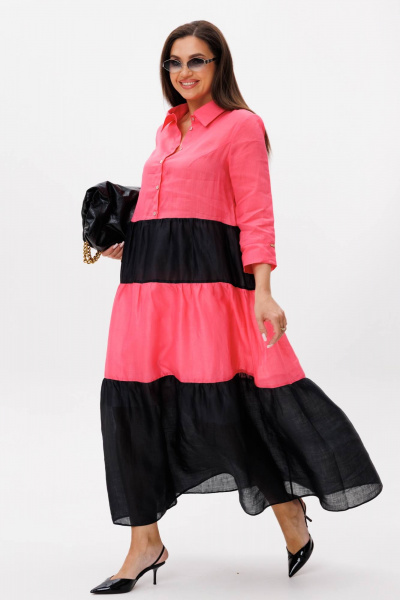 Платье Anastasia 1241 розово-черный - фото 6