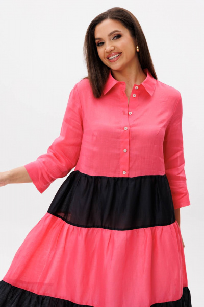 Платье Anastasia 1241 розово-черный - фото 3