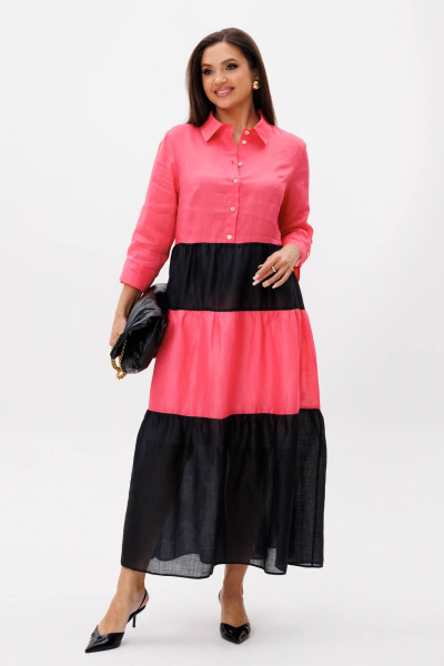 Платье Anastasia 1241 розово-черный - фото 2