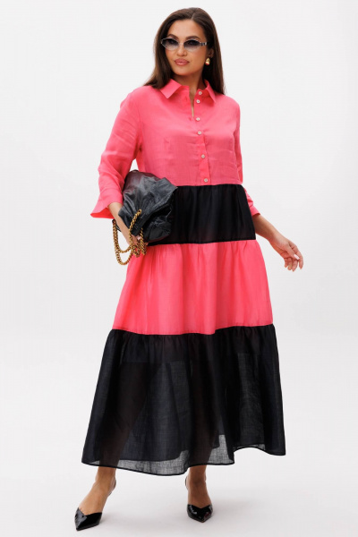 Платье Anastasia 1241 розово-черный - фото 1