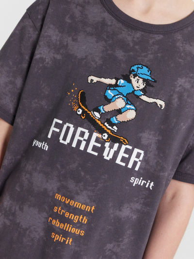 Футболка Mark Formelle 113448/24-32723ПП-0 серый_acid_wash_печать_3_сл_на_пол - фото 52